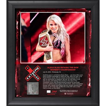 Alexa Bliss Framed 15" x 17" 2018 Extreme Rules Collage with a Piece of Match-Used Canvas - Limited Edition of 199