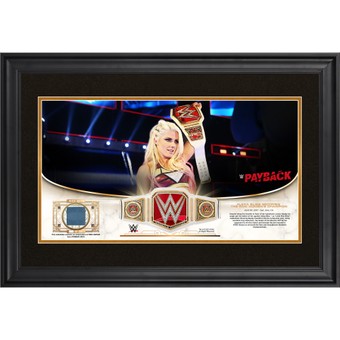 Alexa Bliss WWE Golden Moments Framed 10" x 18" 2017 Payback Collage with a Piece of Match-Used Canvas - Limited Edition of 250