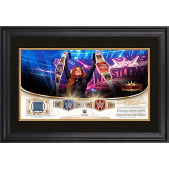 Becky Lynch WWE Golden Moments Framed 10" x 18" WrestleMania 35 Collage with a Piece of Match-Used Canvas - Limited Edition of 250