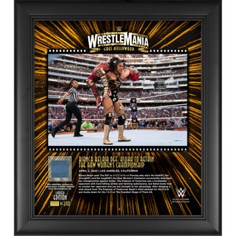 Bianca Belair WWE Framed 15" x 17" 2023 WrestleMania 39 Night 2 Collage with a Piece of Match-Used Canvas - Limited Edition of 390