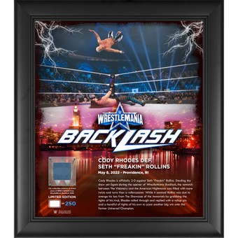 Cody Rhodes WWE Framed 15'' x 17'' 2022 WrestleMania Backlash Core Frame with a Piece of Match-Used Canvas - Limited Edition of 250