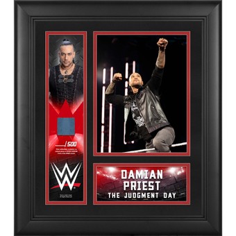 Damian Priest WWE Framed 15" x 17" Collage with a Piece of Match-Used Canvas - Limited Edition of 500