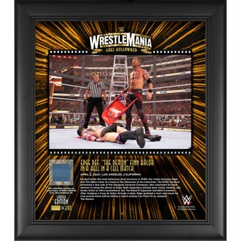 Edge WWE Framed 15" x 17" 2023 WrestleMania 39 Night 2 Collage with a Piece of Match-Used Canvas - Limited Edition of 390
