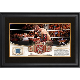 Finn Balor WWE Golden Moments Framed 10" x 18" 2016 SummerSlam Collage with a Piece of Match-Used Canvas - Limited Edition of 250