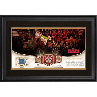 Kevin Owens WWE Golden Moments Framed 10" x 18" August 29 2016 Monday Night Raw Collage with a Piece of Match-Used Canvas - Limited Edition of 250