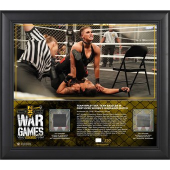 NXT WWE Framed 15" x 17" NXT TakeOver: WarGames Match Collage with a Piece of Match-Used Canvas and Trash Can - Limited Edition of 250