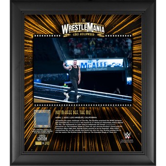 Pat McAfee WWE Framed 15" x 17" 2023 WrestleMania 39 Night 1 Collage with a Piece of Match-Used Canvas - Limited Edition of 390