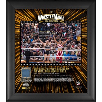 Ronda Rousey & Shayna Baszler WWE Framed 15" x 17" 2023 WrestleMania 39 Night 2 Collage with a Piece of Match-Used Canvas - Limited Edition of 390