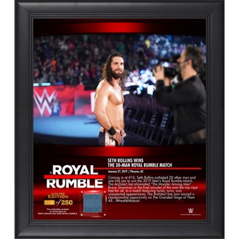 Seth "Freakin" Rollins WWE 15" x 17" 2019 Royal Rumble Collage with a Piece of Match-Used Canvas - Limited Edition of 250