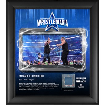 "Stone Cold" Steve Austin WWE Framed 15'' x 17'' WrestleMania 38 Night 2 Core Frame with a Piece of Match-Used Canvas - Limited Edition of 250