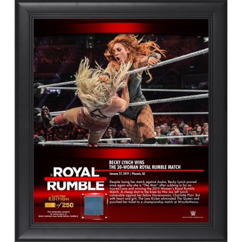 Becky Lynch WWE 15" x 17" 2019 Royal Rumble Collage with a Piece of Match-Used Canvas - Limited Edition of 250