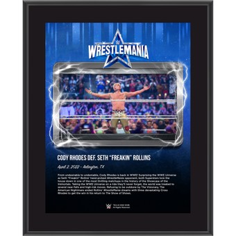 Cody Rhodes 10.5" x 13" WrestleMania 38 Night 1 Sublimated Plaque
