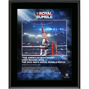 Cody Rhodes WWE 10.5" x 13" 2023 Royal Rumble Men's Match Sublimated Plaque