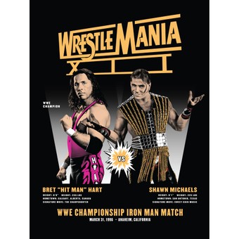 Fathead Bret ''Hit Man'' Hart vs. Shawn Michaels WrestleMania XII Removable Poster Decal
