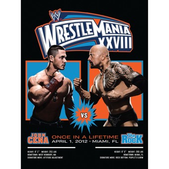 Fathead John Cena vs. The Rock WrestleMania XXVIII Stats Removable Poster Decal
