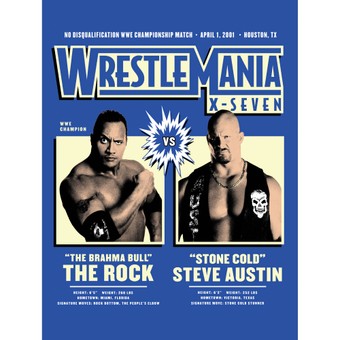 Fathead "Stone Cold" Steve Austin vs. The Rock WrestleMania X-Seven Removable Poster Decal