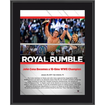John Cena 10.5" x 13" 2017 Royal Rumble Sublimated Plaque