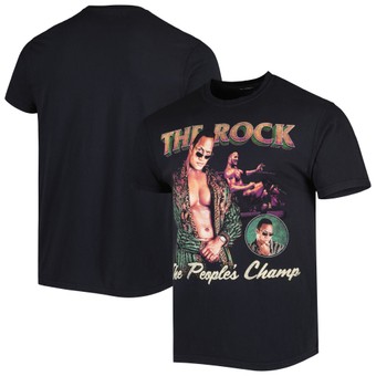 Men's Black The Rock The People's Champ T-Shirt