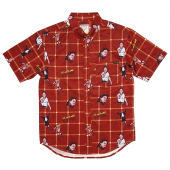 Men's Red "Rowdy" Roddy Piper Hot Rod Button-Down Shirt