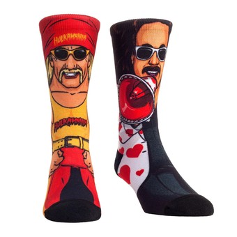 Men's Rock Em Socks Hulk Hogan & Jimmy Hart Crew Socks