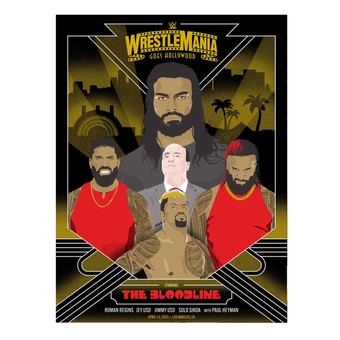 Phenom Gallery The Bloodline 18'' x 24'' WWE WrestleMania 39 The Bloodline Serigraph