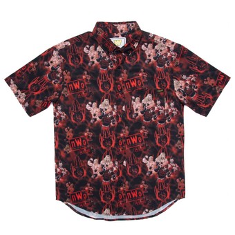 Men's Black/Red nWo Wolfpac Button-Down Shirt