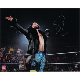 Seth "Freakin" Rollins WWE Autographed 16" x 20" Black Jacket in Ring Spotlight Photograph