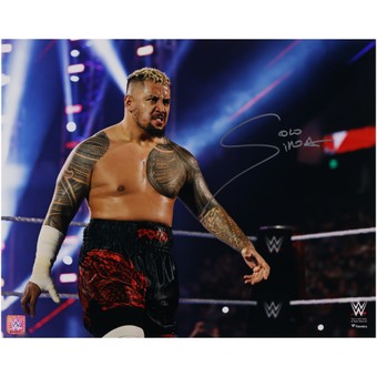 Solo Sikoa WWE Autographed 16" x 20" Standing In The Ring Photograph