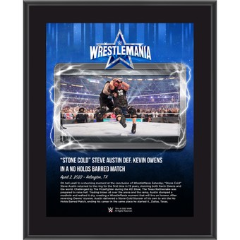 "Stone Cold" Steve Austin 10.5" x 13" WrestleMania 38 Night 1 Sublimated Plaque