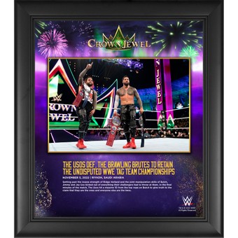 The Usos Framed 15" x 17" 2022 Crown Jewel Collage - Limited Edition of 250