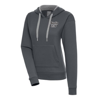 Women's Antigua Charcoal "Stone Cold" Steve Austin Victory Pullover Hoodie