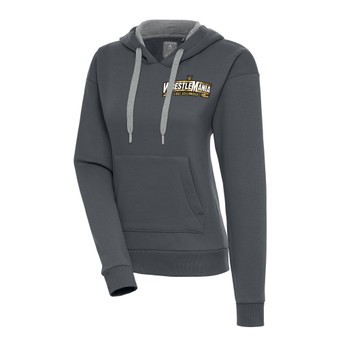 Women's Antigua Charcoal WrestleMania 39 Victory Pullover Hoodie
