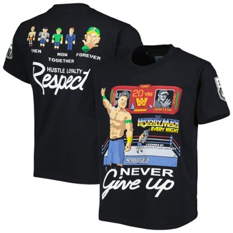 Youth Black John Cena 20 Years Never Give Up T-Shirt